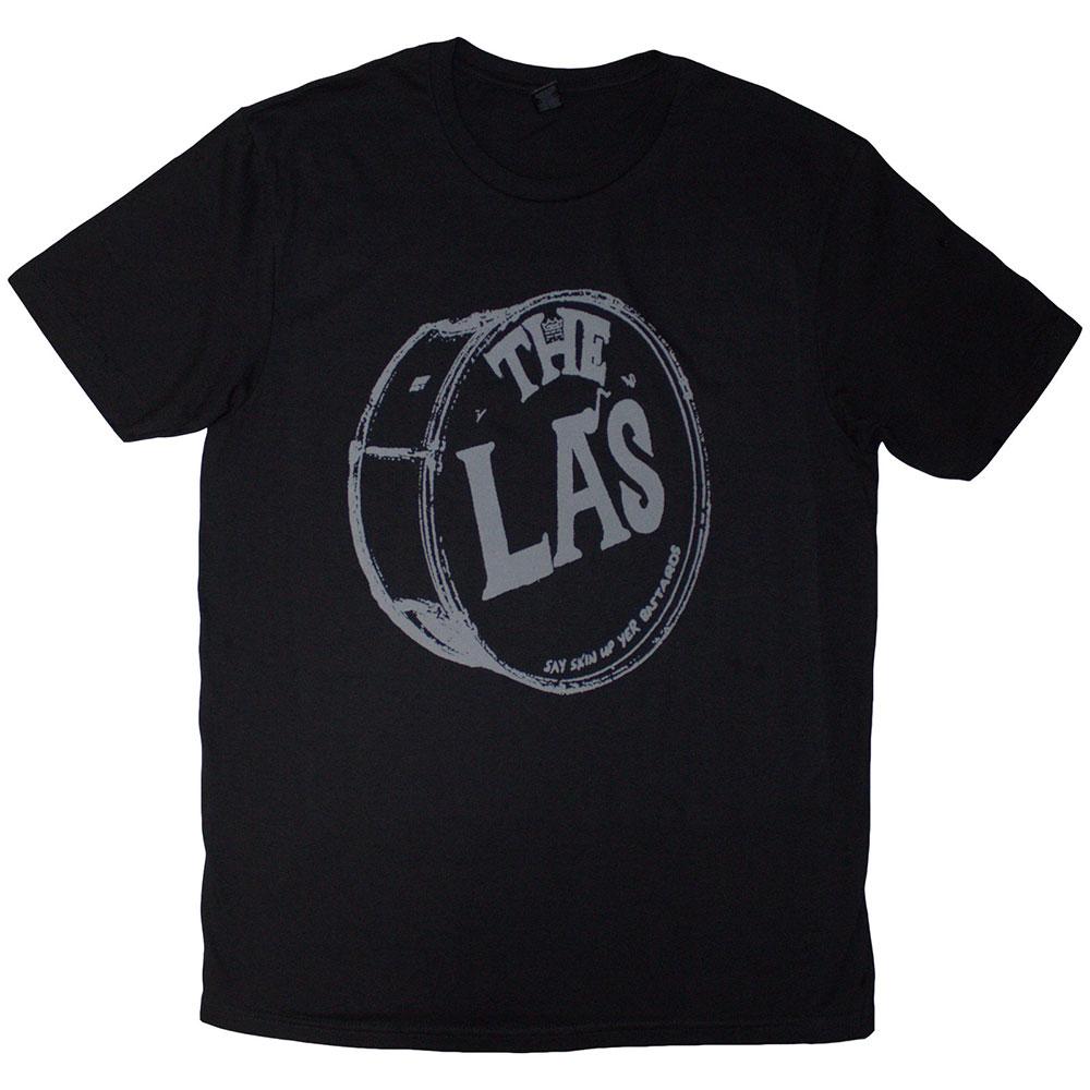 Black-Grey - Front - The La´s Unisex Adult Drum Head Logo T-Shirt