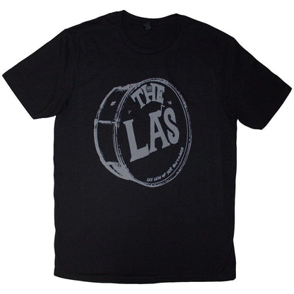 Black-Grey - Front - The La´s Unisex Adult Drum Head Logo T-Shirt