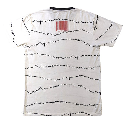 White - Back - Slipknot Unisex Adult The End, So Far Tribal-S & Barcode Back Print Ringer T-Shirt