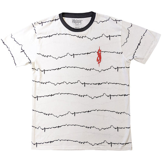 White - Front - Slipknot Unisex Adult The End, So Far Tribal-S & Barcode Back Print Ringer T-Shirt