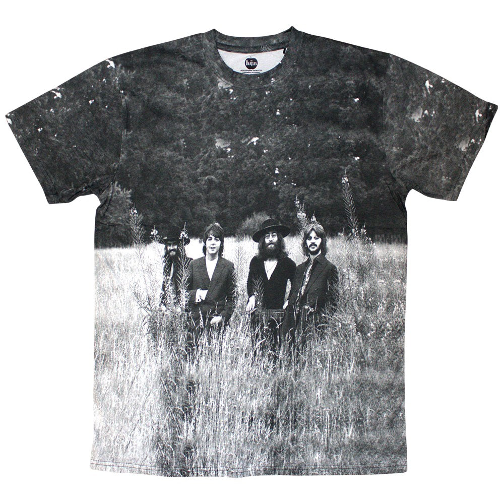 White - Front - The Beatles Unisex Adult Tittenhurst Park Field All-Over Print T-Shirt