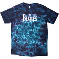 Blue - Front - The Beatles Unisex Adult Drop T Logo Washed T-Shirt