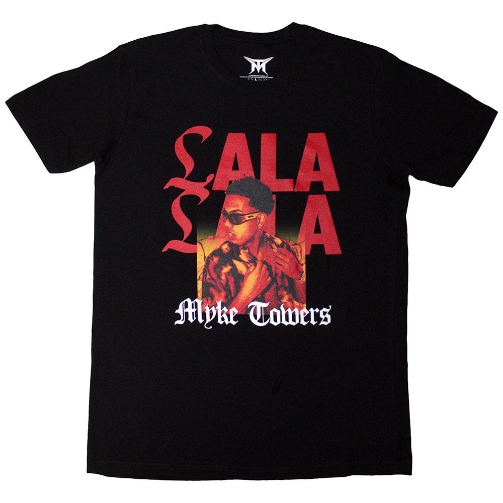 Black - Front - Myke Towers Unisex Adult Lala T-Shirt