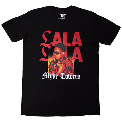 Black - Front - Myke Towers Unisex Adult Lala T-Shirt