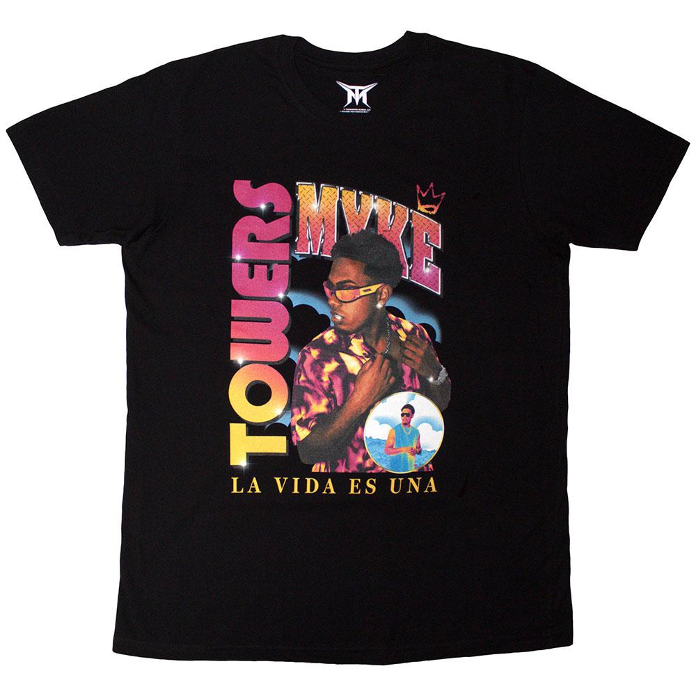 Black - Front - Myke Towers Unisex Adult T-Shirt