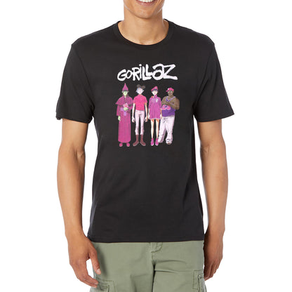 Black - Side - Gorillaz Unisex Adult Cracker Island Group T-Shirt