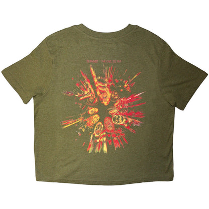 Green - Back - Slipknot Womens-Ladies The End, So Far Figures Back Print Crop Top