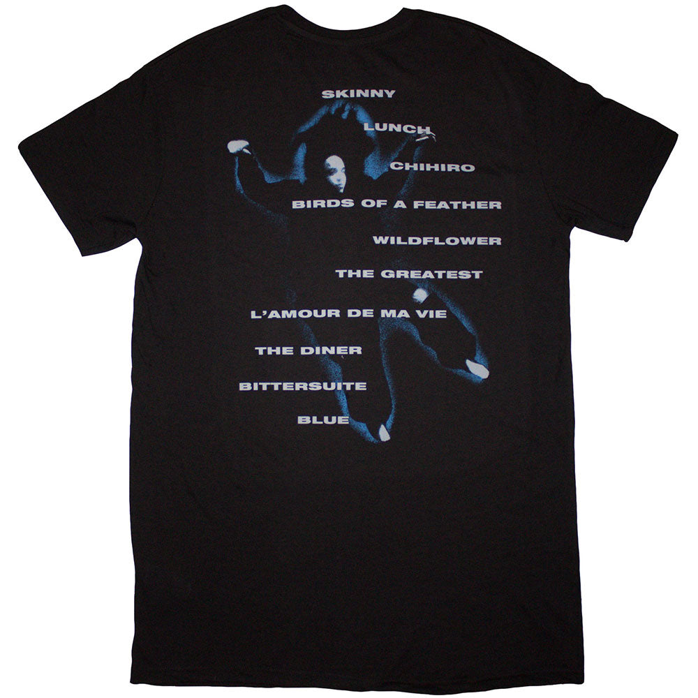Black - Back - Billie Eilish Womens-Ladies Hit Me Hard And Soft Track List T-Shirt Dress
