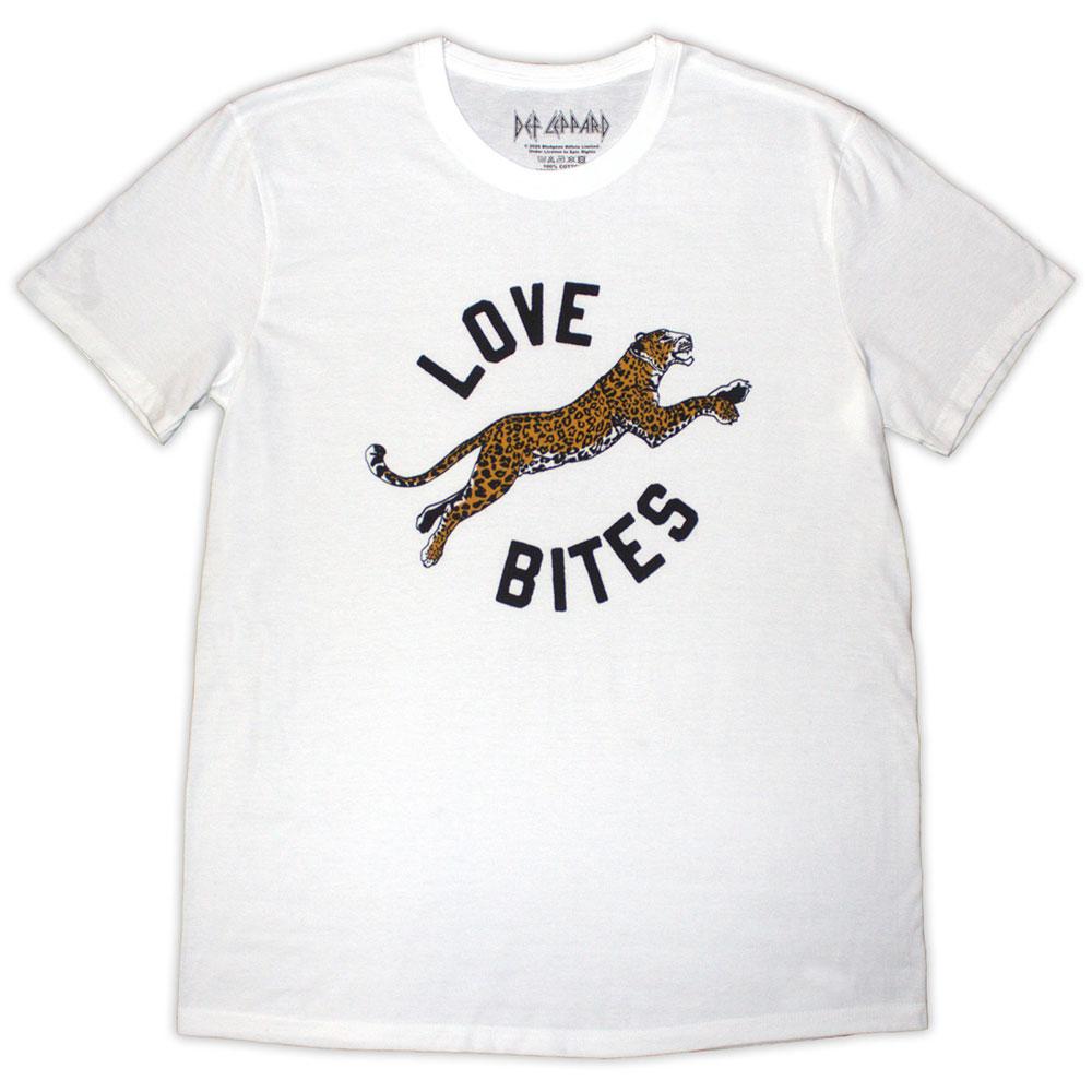 White-Orange - Front - Def Leppard Unisex Adult Love Bites Leap T-Shirt