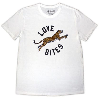 White-Orange - Front - Def Leppard Unisex Adult Love Bites Leap T-Shirt