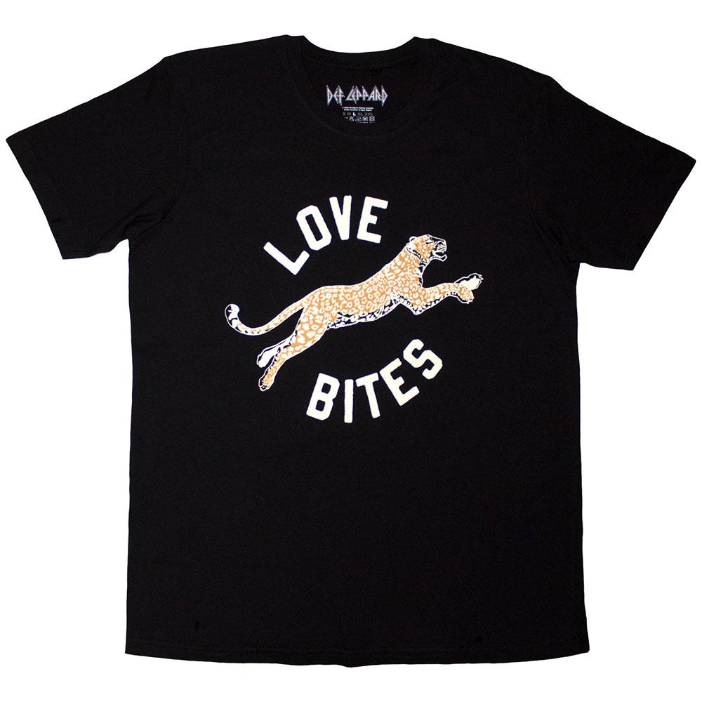 Black-White - Front - Def Leppard Unisex Adult Love Bites Leap T-Shirt