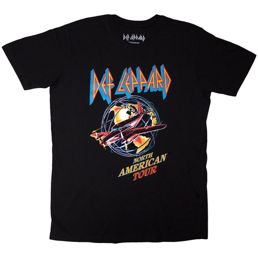 Black-Yellow-Red - Front - Def Leppard Unisex Adult North American Tour T-Shirt