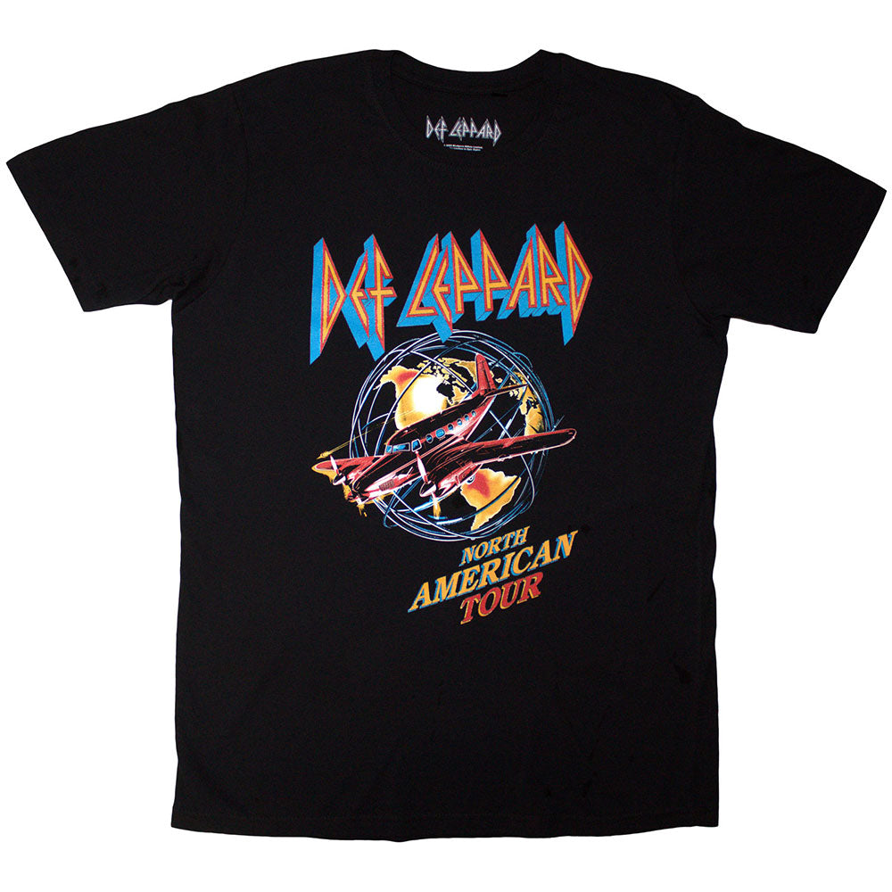 Black-Yellow-Red - Front - Def Leppard Unisex Adult North American Tour T-Shirt