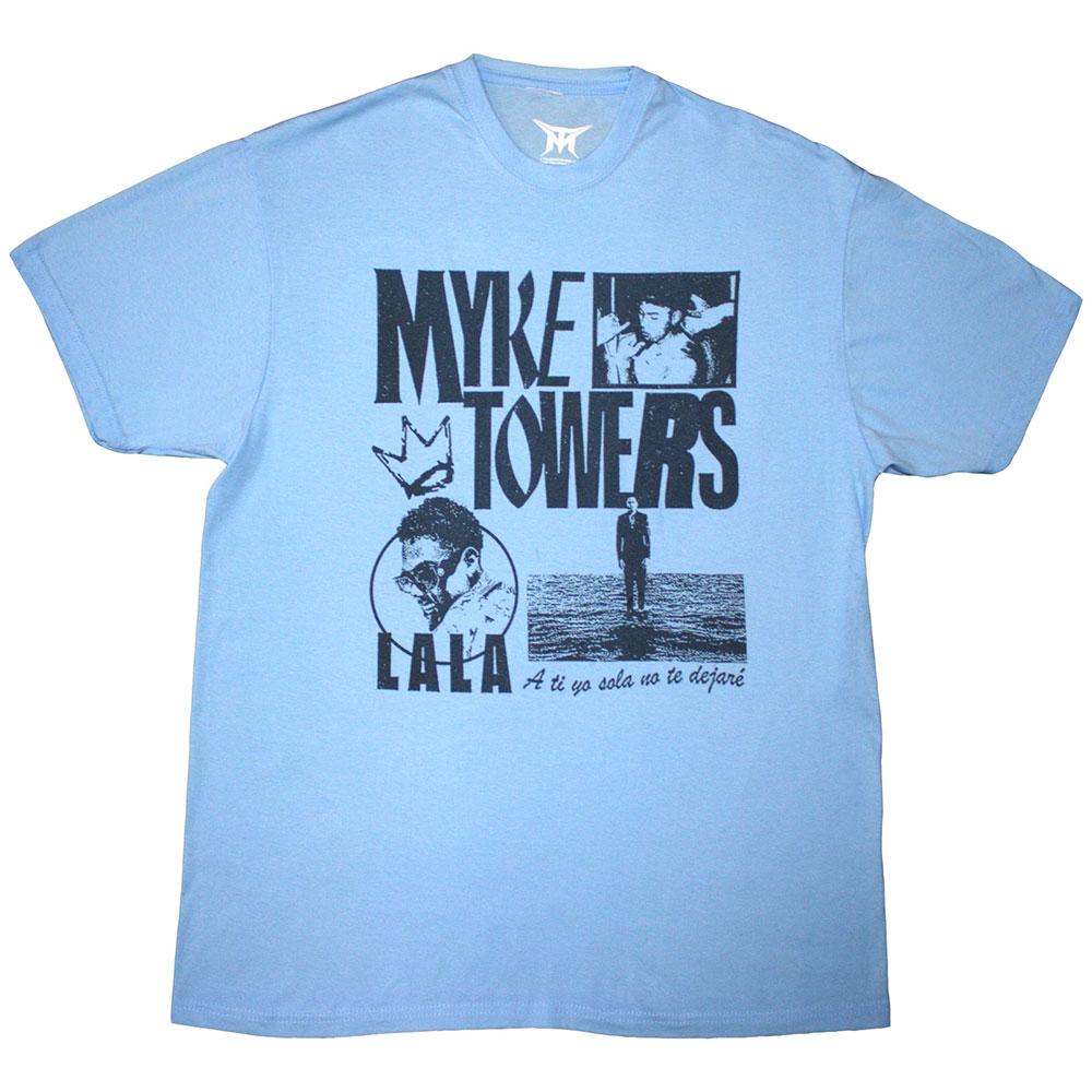 Light Blue - Front - Myke Towers Unisex Adult Lala Crown T-Shirt