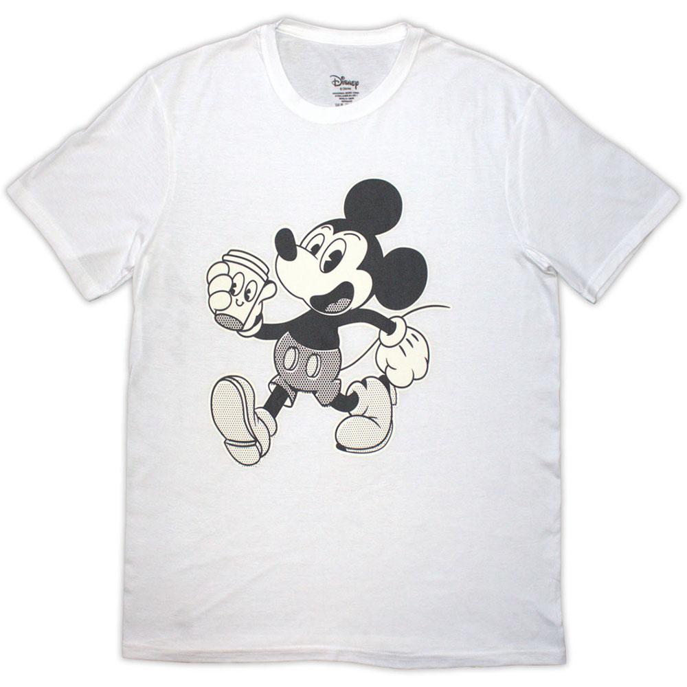 Black-White - Front - Disney Unisex Adult Mickey Coffee T-Shirt
