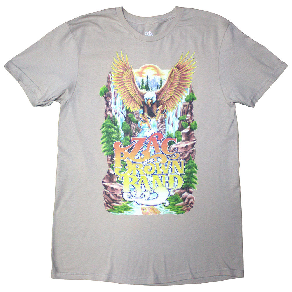 Natural-Brown-Green - Front - Zac Brown Band Unisex Adult Eagle Back Print T-Shirt