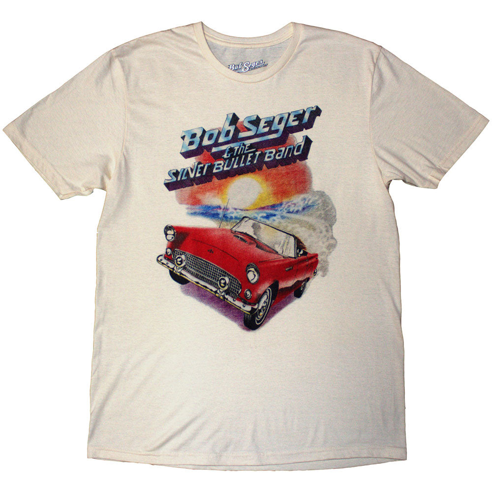 Natural-Red-Blue - Front - Bob Seger & The Silver Bullet Band Unisex Adult Distance Tour T-Shirt