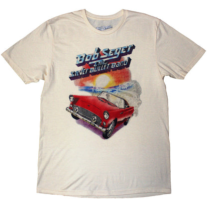 Natural-Red-Blue - Front - Bob Seger & The Silver Bullet Band Unisex Adult Distance Tour T-Shirt