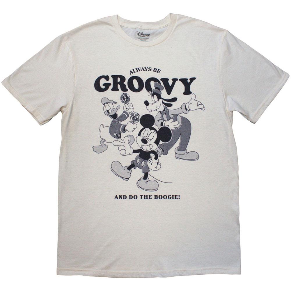 Natural-Black - Front - Disney Unisex Adult MM Always Be Groovy T-Shirt