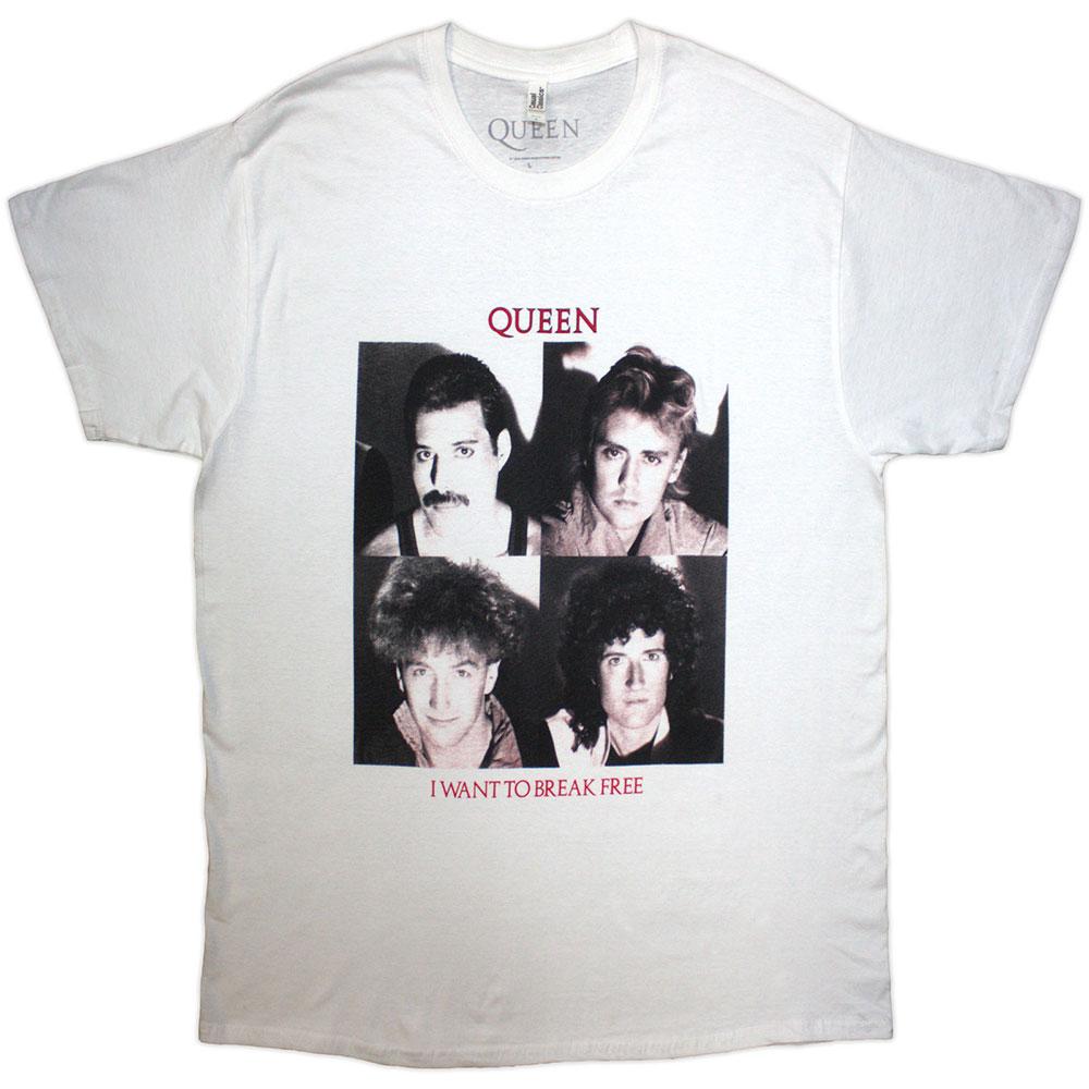 White - Front - Queen Unisex Adult I Want To Break Free T-Shirt
