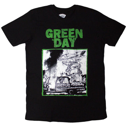 Black - Front - Green Day Unisex Adult Riot Trio T-Shirt
