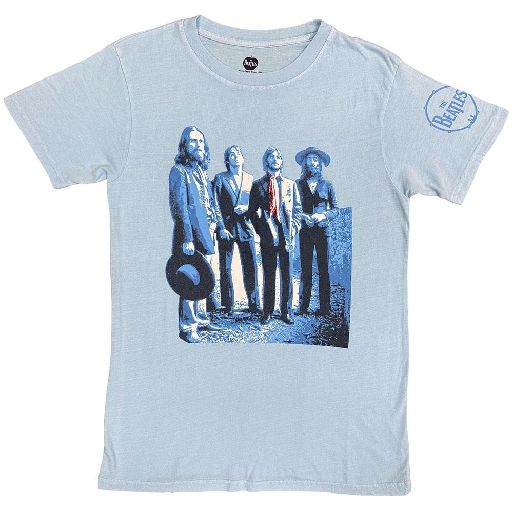 Blue - Front - The Beatles Unisex Adult Hat In Hand T-Shirt