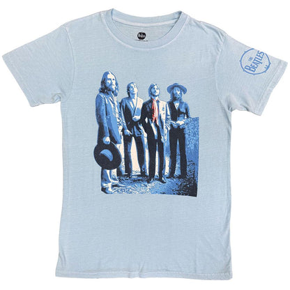 Blue - Front - The Beatles Unisex Adult Hat In Hand T-Shirt