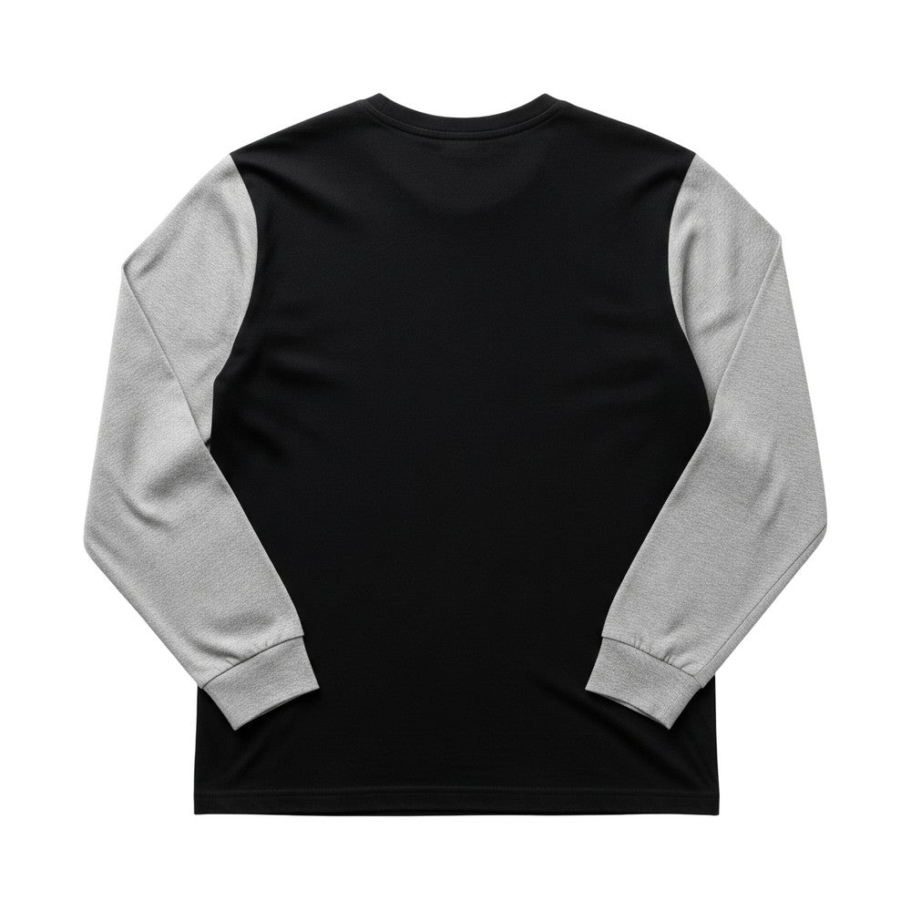 Black-Grey - Back - Nirvana Unisex Adult Happy Face Layered Long-Sleeved T-Shirt