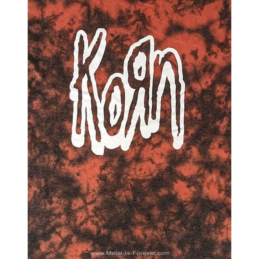 Red - Back - Korn Unisex Adult Logo Outline T-Shirt