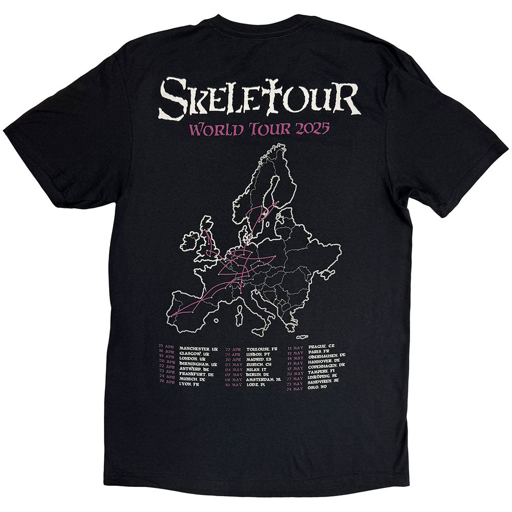 Black - Back - Ghost Unisex Adult Skeletour Admat 25 Tour Dates T-Shirt