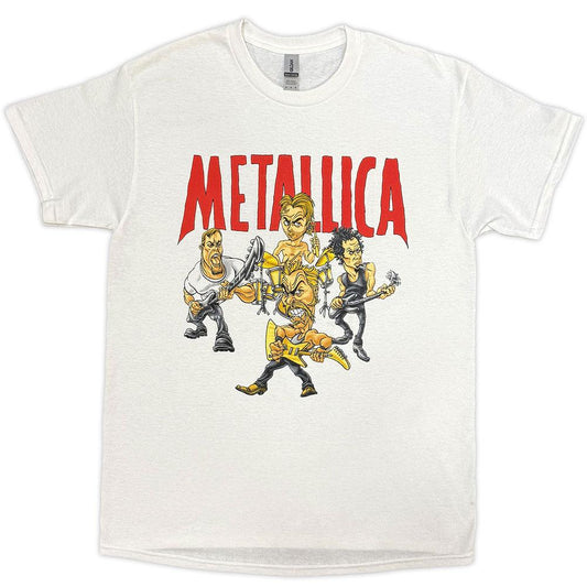 White - Front - Metallica Unisex Adult Load Chavez Cartoon T-Shirt