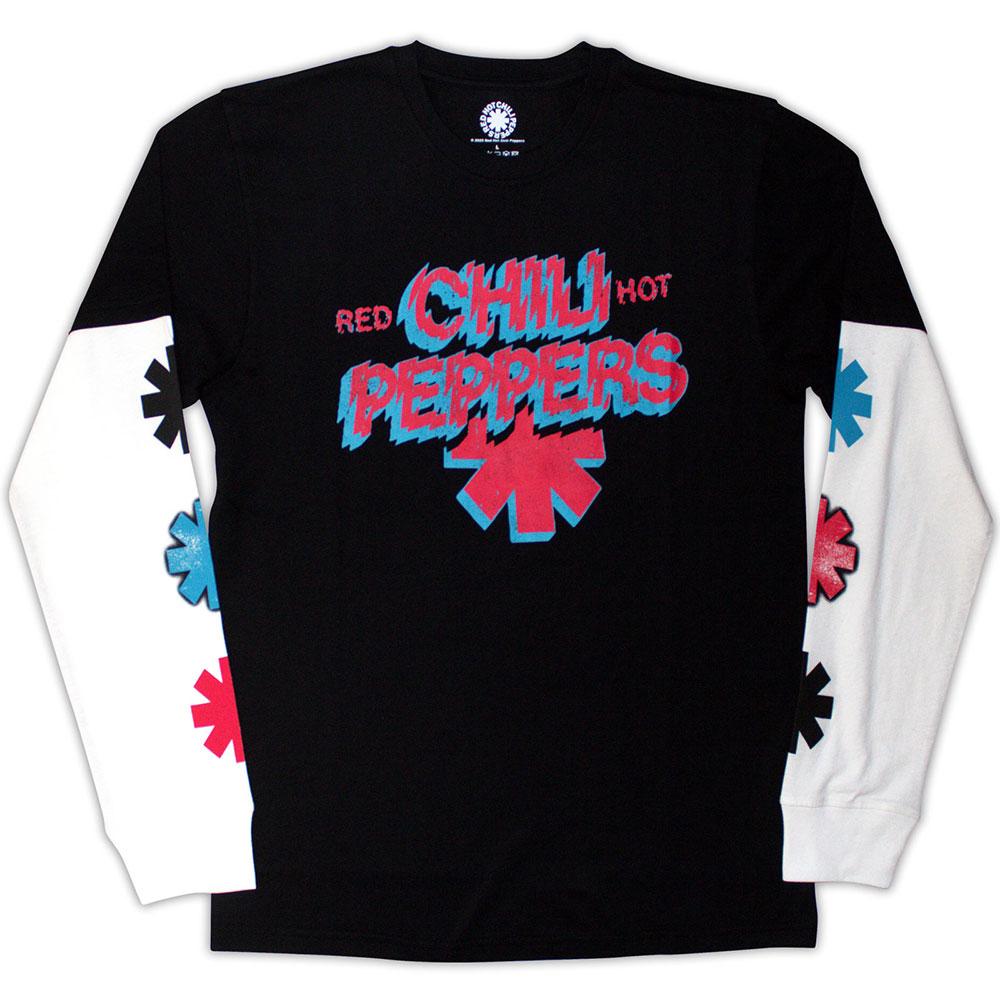 Black - Front - Red Hot Chilli Peppers Unisex Adult Shock Layered Long-Sleeved T-Shirt