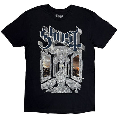 Black - Front - Ghost Unisex Adult Skeletour World Tour 2025 Back Print T-Shirt