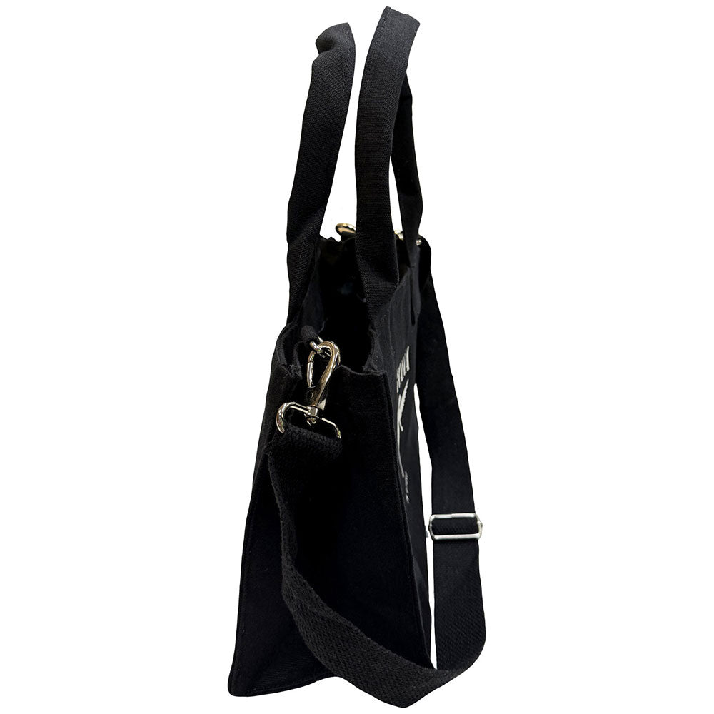Black - Side - Nirvana In Utero Back Print Cotton Tote Bag