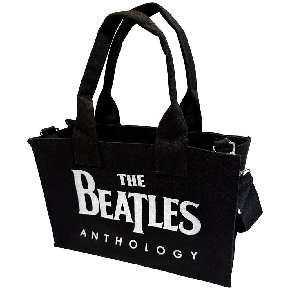 Black - Front - The Beatles Anthology Cotton Back Print Tote Bag