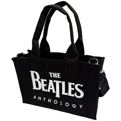 Black - Front - The Beatles Anthology Cotton Back Print Tote Bag
