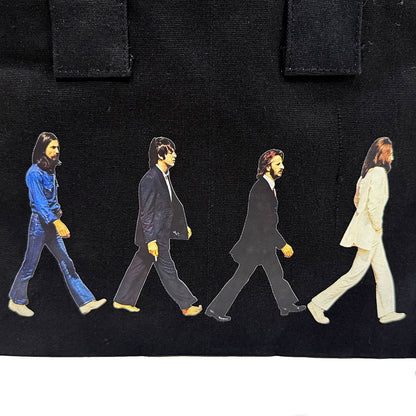 Black - Pack Shot - The Beatles Abbey Road Drop T Logo Cotton Back Print Tote Bag