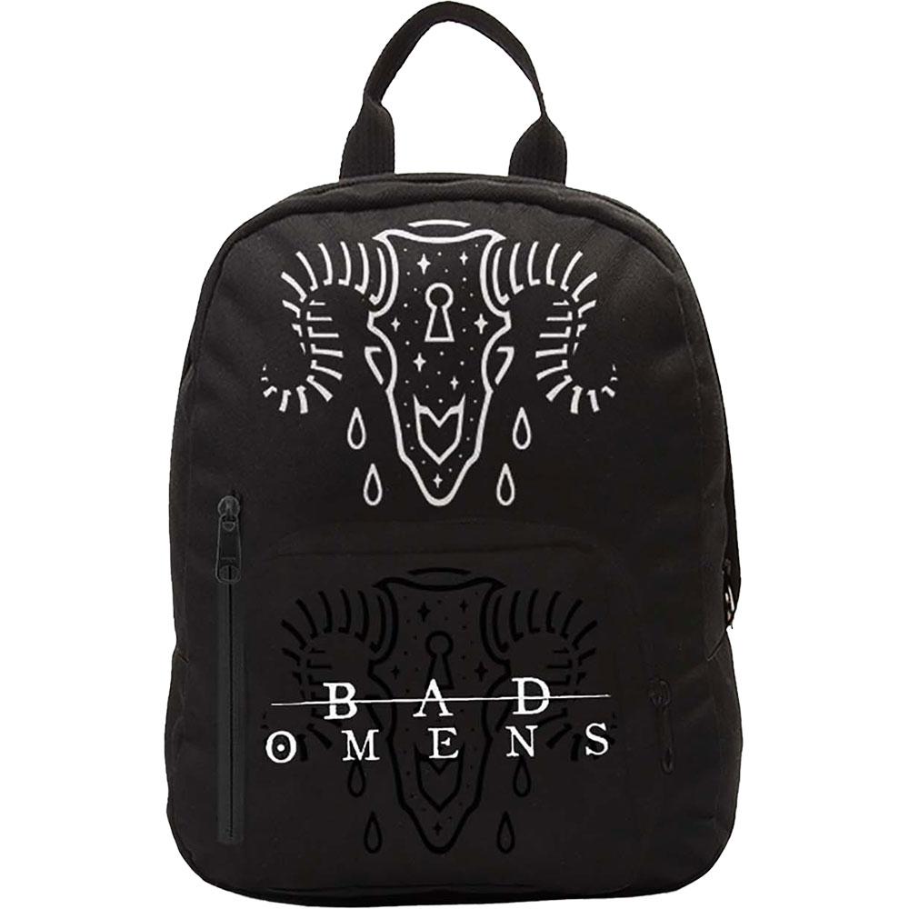 Black - Front - Bad Omens Ram Skull Mini Backpack