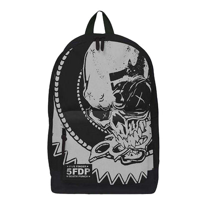 Black-Grey - Front - Five Finger Death Punch Knuckle Backpack