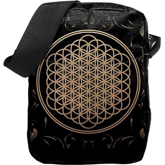 Black-Golden - Front - Bring Me The Horizon Flower Of Life Crossbody Bag