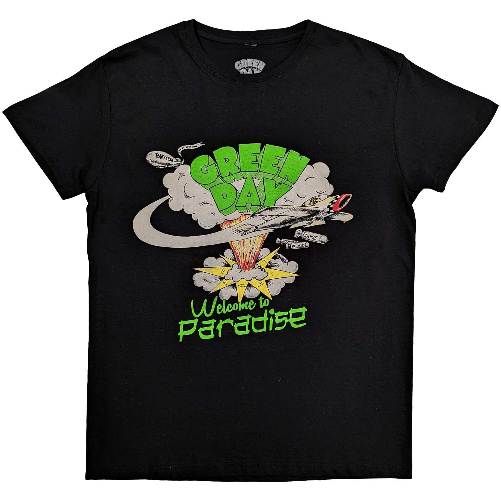 Black - Front - Green Day Unisex Adult Welcome To Paradise T-Shirt