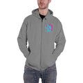 Grey - Front - Blink 182 Unisex Adult Six Arrow Smiley Full Zip Hoodie