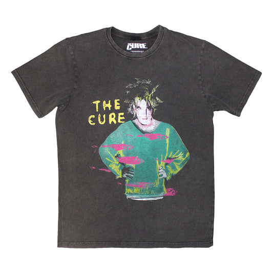 Charcoal Grey - Front - The Cure Unisex Adult Beach Party Tour ´86 Back Print Stone Wash T-Shirt