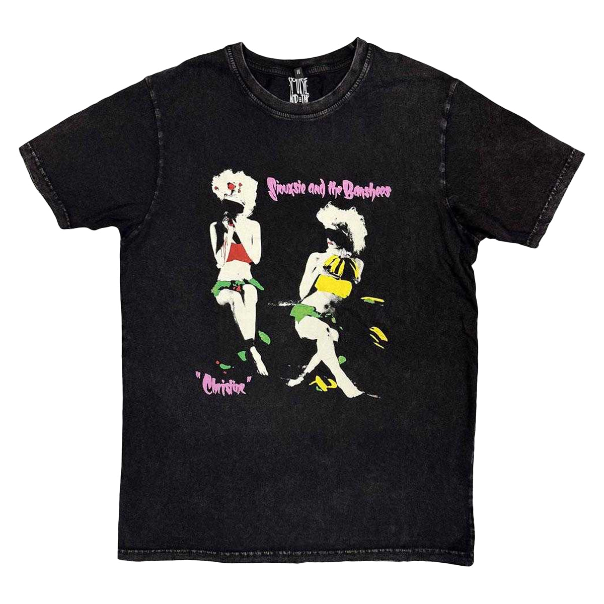 Black - Front - Siouxsie & The Banshees Unisex Adult Christine Stone Wash T-Shirt