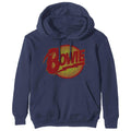 Navy Blue - Front - David Bowie Unisex Adult Diamond Dogs Vintage Logo Hoodie