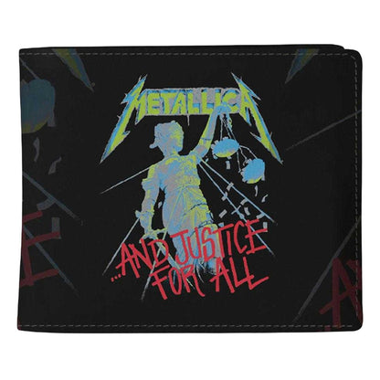 Black-Multicoloured - Front - Metallica Justice For All Wallet