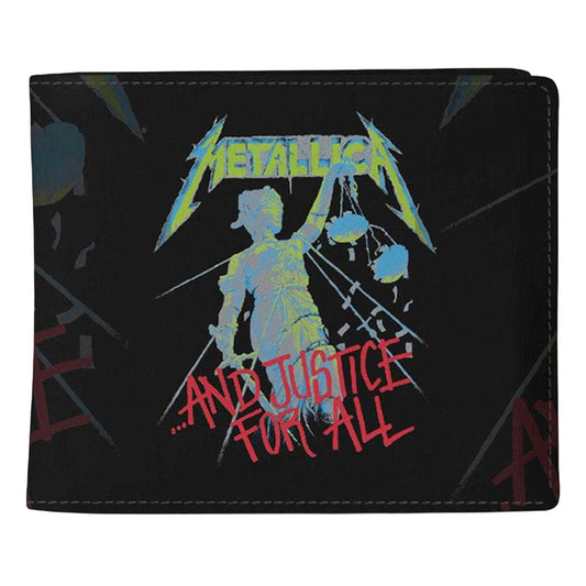 Black-Multicoloured - Front - Metallica Justice For All Wallet