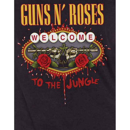 Black - Back - Guns N Roses Womens-Ladies Welcome to the Jungle T-Shirt