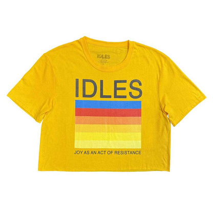 Yellow - Front - Idles Womens-Ladies Resistance Crop Top