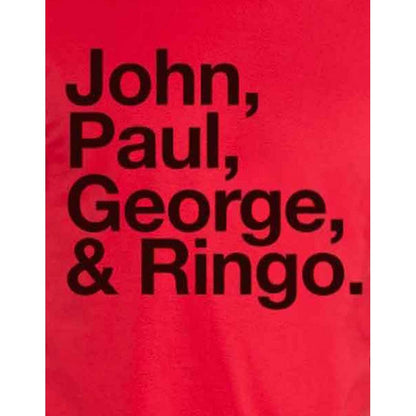 Red - Side - The Beatles Unisex Adult John Paul George & Ringo T-Shirt